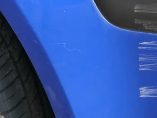 VW Golf 4 Limousine Stoßstange hinten Heckstoßstange Stoßfänger blau LW5Z - Bild 2