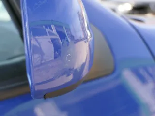 VW Golf 4 Bora manueller Spiegel vorne rechts Außenspiegel blau LA5C - Bild 3