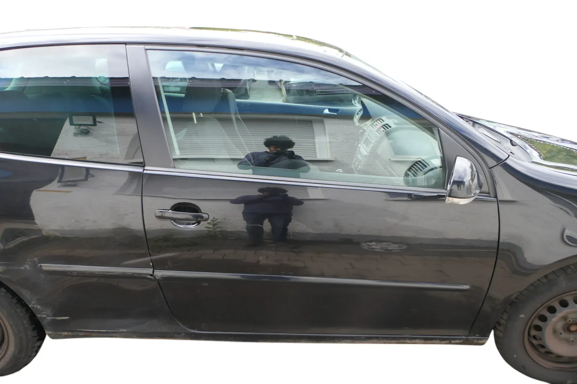 Golf 5 V 1K Tür Türblatt vorne rechts Fahrertür 2/3-Türer schwarz L041 + Rahmen - Bild 1