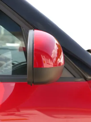 Skoda Fabia 5J mechanisch Spiegel Außenspiegel rechts mit Glas rot LF3K - Bild 3