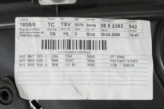 1x Audi A6 4F Türverkleidung Verkleidung Tür hinten links schwarz - Bild 2