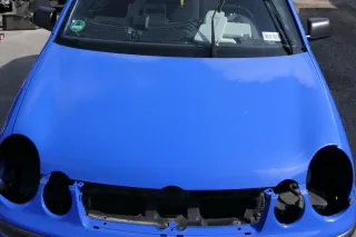 VW Polo 9N Motorhaube Klappe vorne blau hellblau LA5F summerblue bis ca.Bj. 2004 - Bild 1