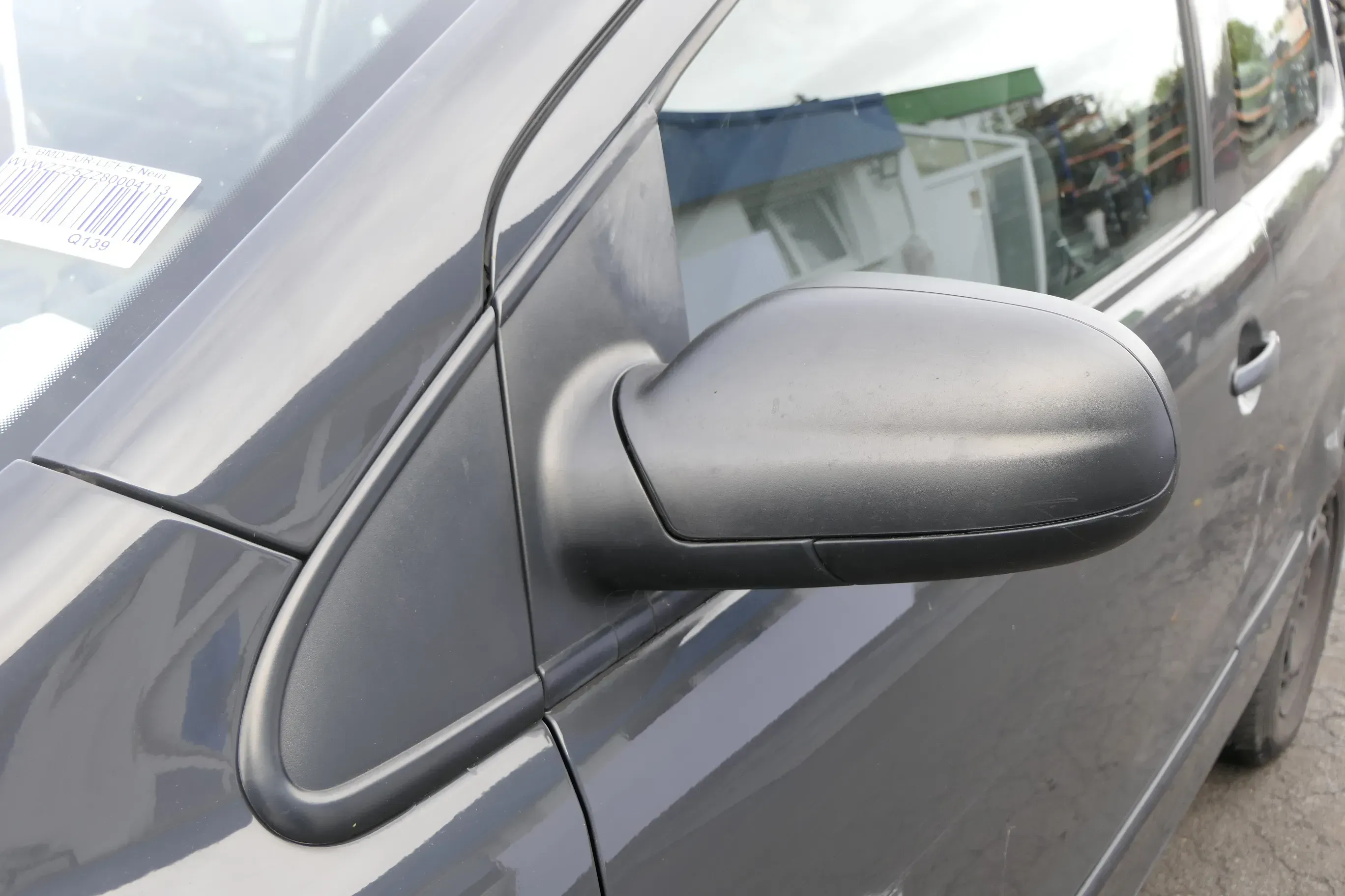 VW Fox 5Z manueller Spiegel Außenspiegel + Glas links schwarz matt mechanisch ma - Bild 1