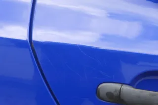 Skoda Fabia 5J Limousine Tür hinten rechts blau LF5K - Delle - Bild 9