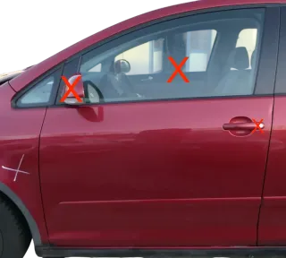 VW Golf Plus 5M Türblatt Tür vorne links Fahrertür rot LA3X  -Türblatt +Rahmen - Bild 1