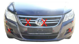 VW Tiguan 5N Stoßstange vorne Stoßfänger PDC SWR blau LH5X - Bild 1
