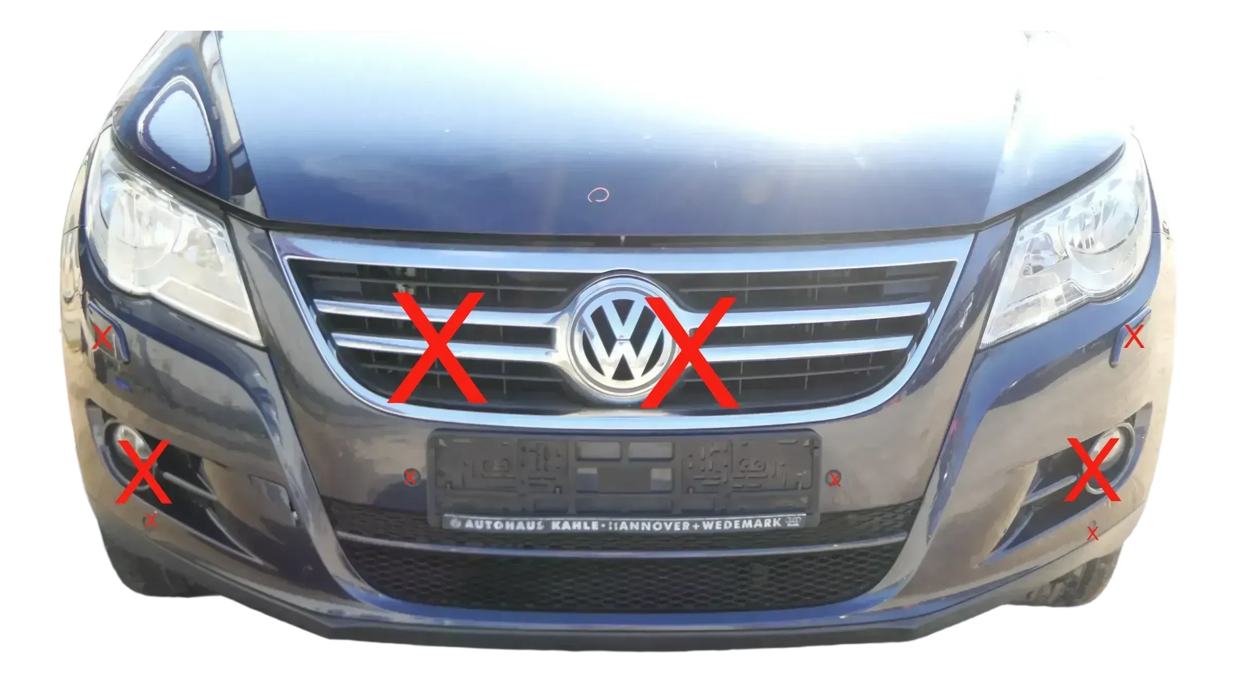 VW Tiguan 5N Stoßstange vorne Stoßfänger PDC SWR blau LH5X - Bild 1