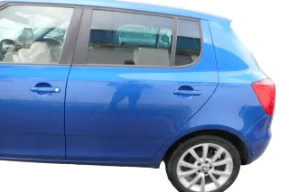 Skoda Fabia 5J Limousine Tür hinten links blau LF5W - ohne Anbauteile - Bild 1