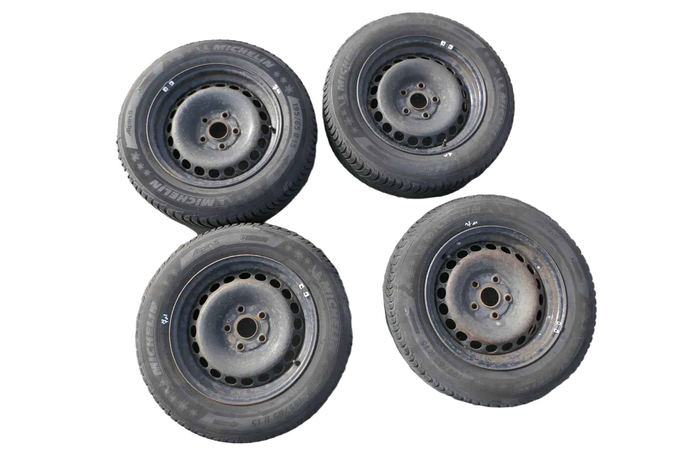 4x Audi A4 8E B6 195/65 R15 91T Winterreifen M+S Reifen 6,5jx15 ET3 ca.7mm - Bild 1