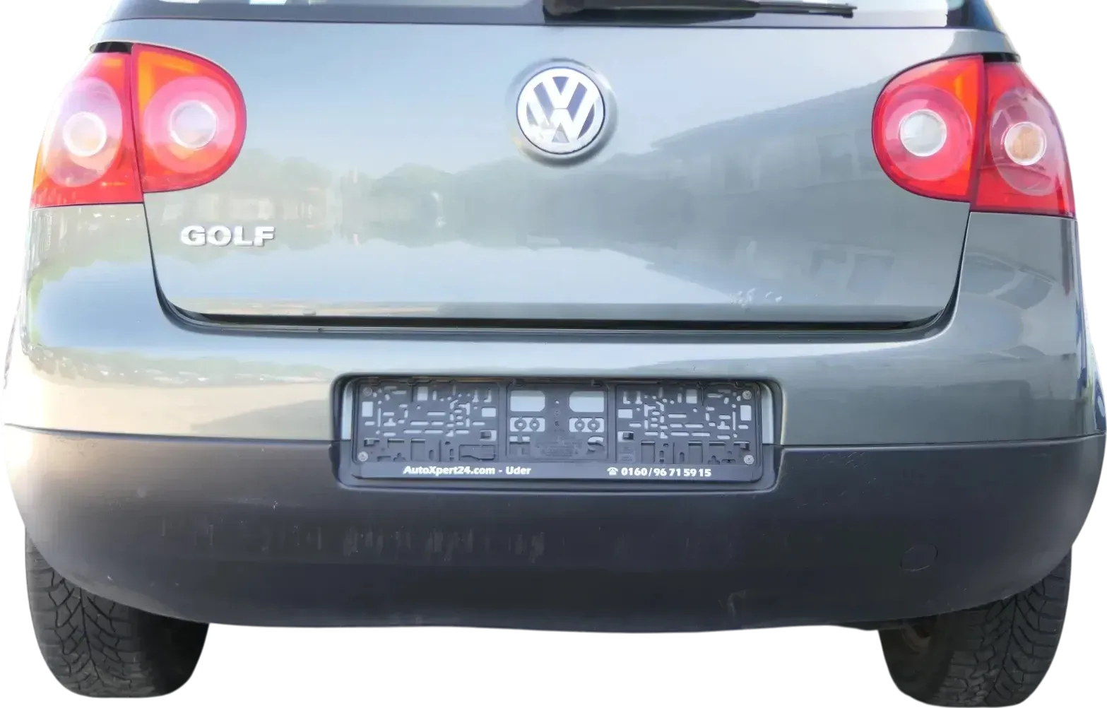 VW Golf 5 1K Limousine Stoßstange hinten Heckstoßstange LA6Q grau grün - Bild 1