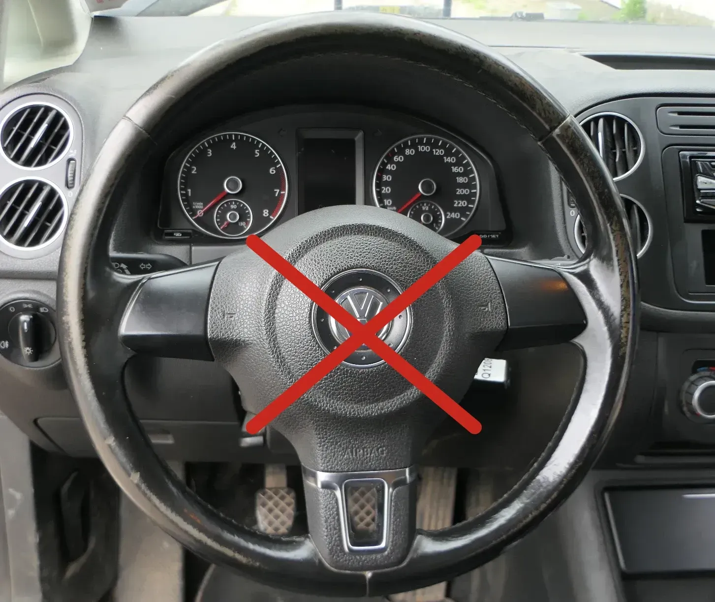 VW Passat 3C Eos Golf 6 Lenkrad 5K0419091J 3-Speichen Leder schwarz Lederlenkrad - Bild 1