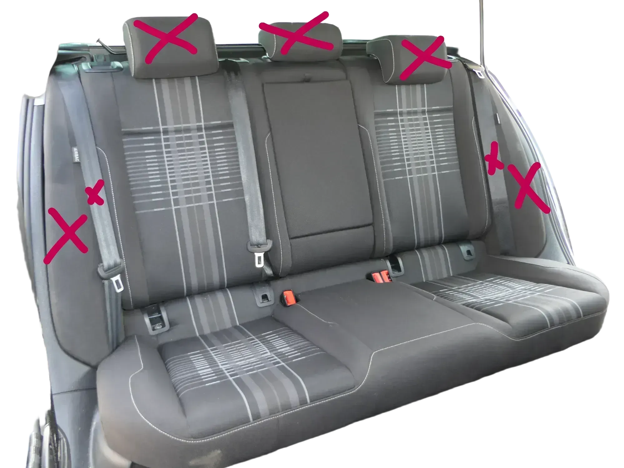 VW Golf 7 5G Sitz Sitze hinten Rückbank Rücksitzbank Lehne Ski durchreiche Gurt - Bild 1