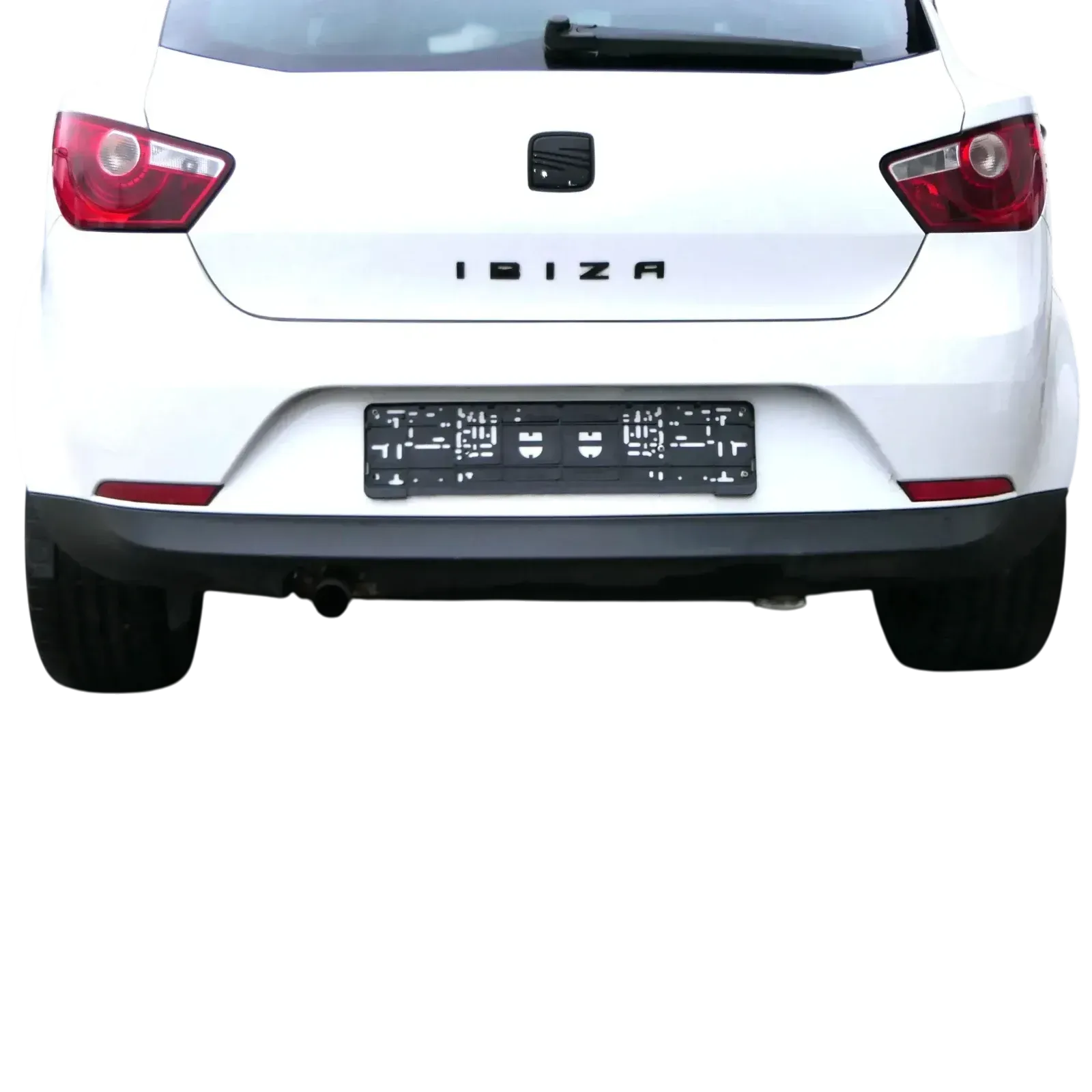 Seat Ibiza 6J Stoßstange Heckstoßstange hinten weiß LB9A 2/3-Türer Spoiler - Bild 1