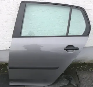 VW Golf 5 V 1K Tür Türblatt hinten links 4/5-Türer grau LA7T mit Scheibe - Bild 1