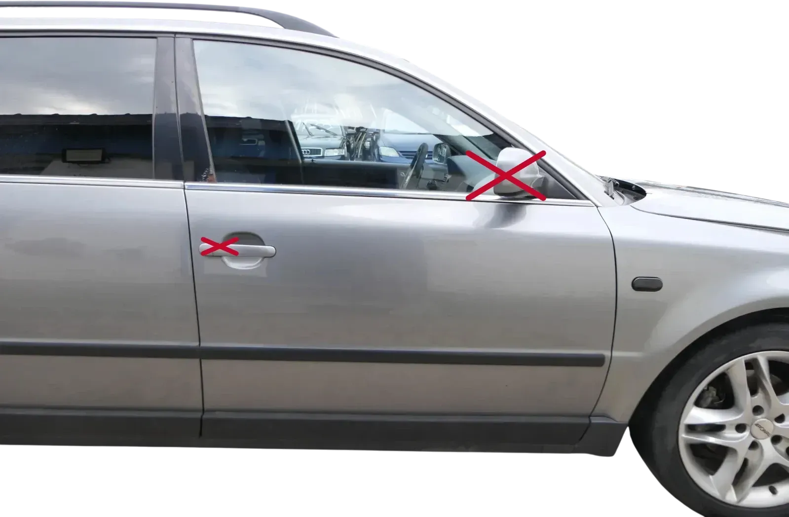 VW Passat 3B 3BG Kombi + Limo Tür vorne rechts Beifahrertür grau LD7W - Bild 1