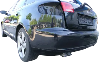 Audi A3 8P Stoßstange Stoßfänger hinten 4/5-Türer schwarz LZ9Y Doppelrohr S-line - Bild 8