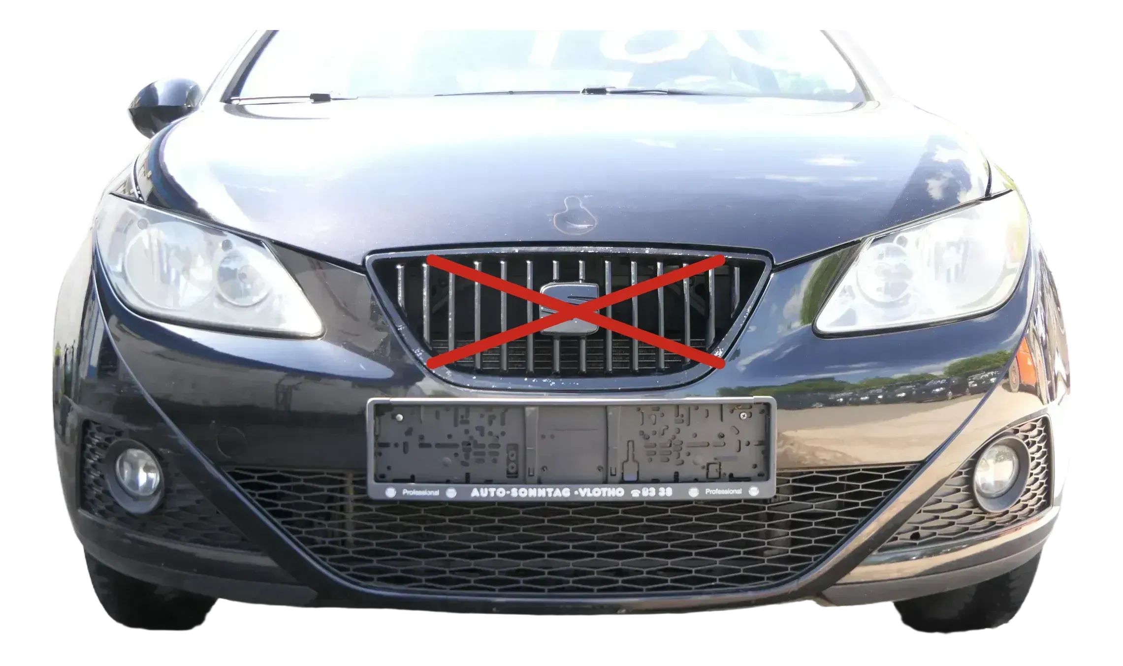 Seat Ibiza 6J Stoßstange Frontstoßstange vorne schwarz LC9Z Spoiler Stoßfänger - Bild 1
