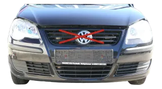 VW Polo 9N3 Stoßstange vorne Frontstoßstange Stoßfänger schwarz LC9Z Gittter - Bild 1