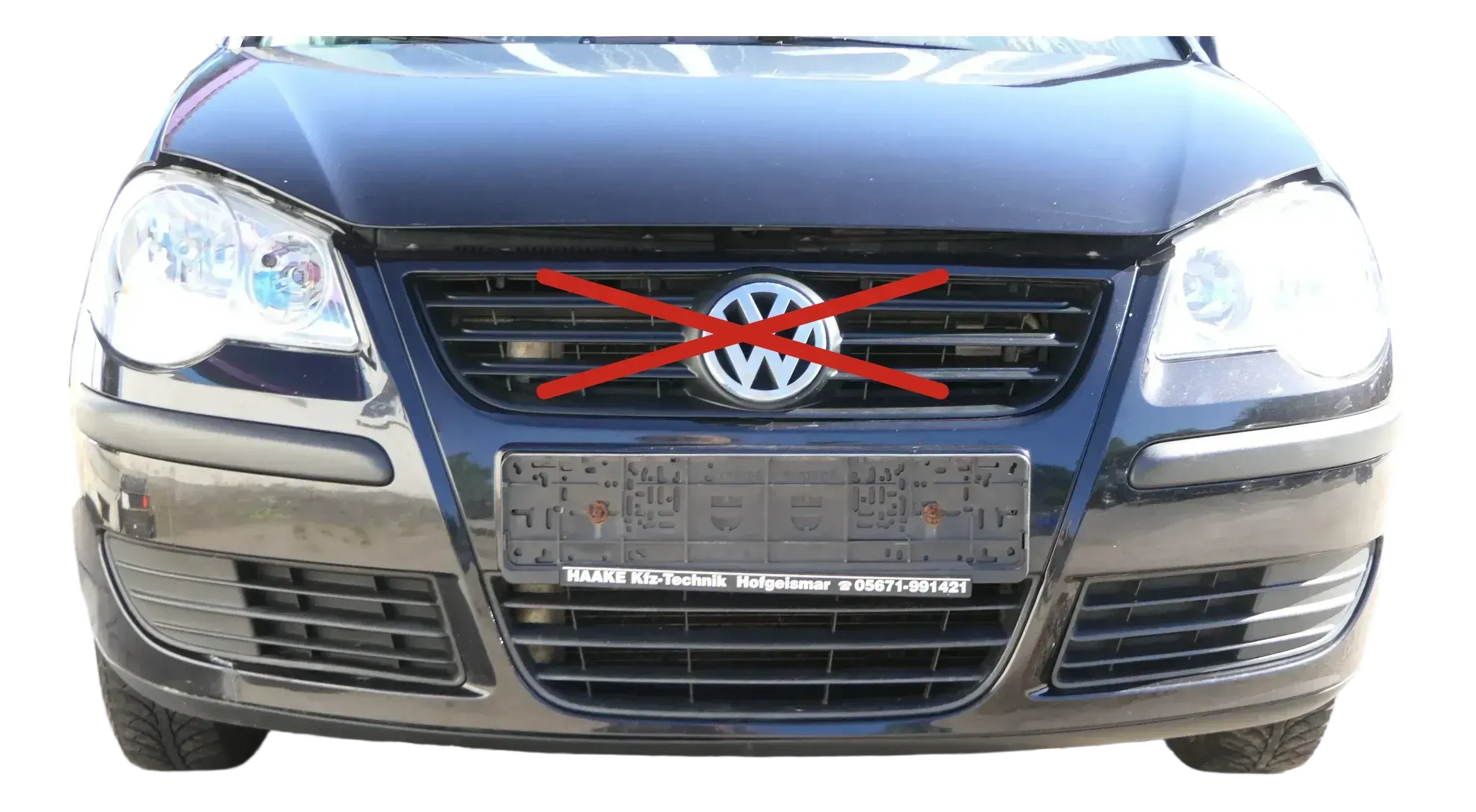 VW Polo 9N3 Stoßstange vorne Frontstoßstange Stoßfänger schwarz LC9Z Gittter - Bild 1