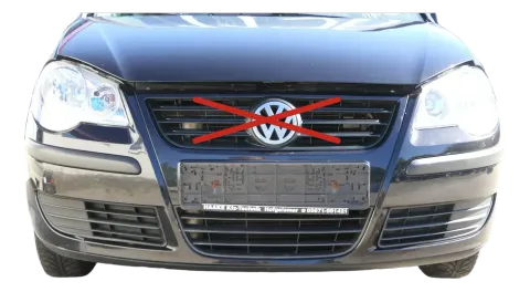 VW Polo 9N3 Stoßstange vorne Frontstoßstange Stoßfänger schwarz LC9Z Gittter