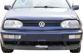 VW Golf 3 auch Cabrio Stoßstange vorne Stoßfänger vorn blau LC5U - Bild 1