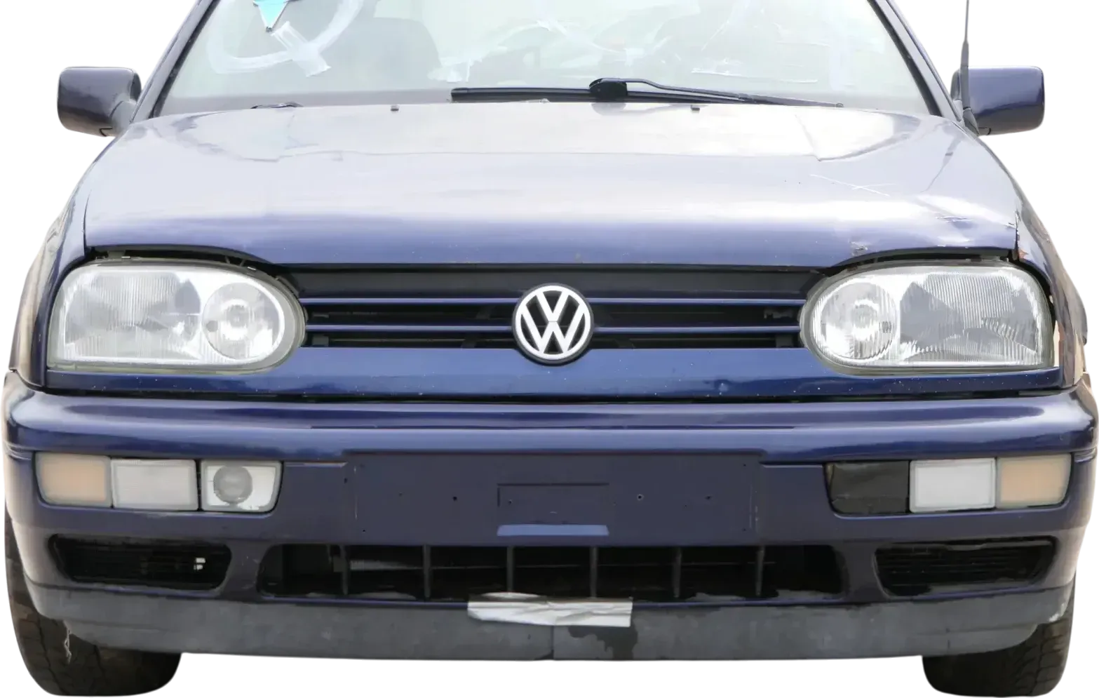 VW Golf 3 auch Cabrio Stoßstange vorne Stoßfänger vorn blau LC5U - Bild 1