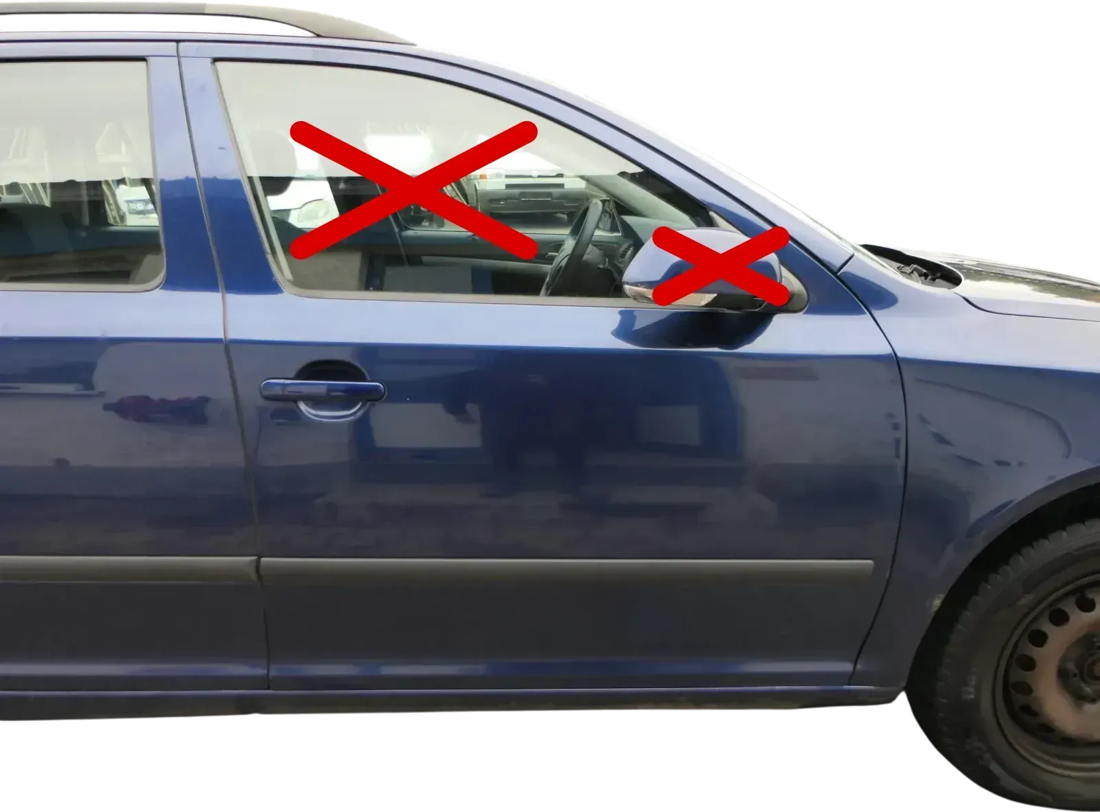 Skoda Octavia 1Z Kombi+Limo Tür vorne rechts Beifahrertür blau LF5Q OhneAnbau - Bild 1