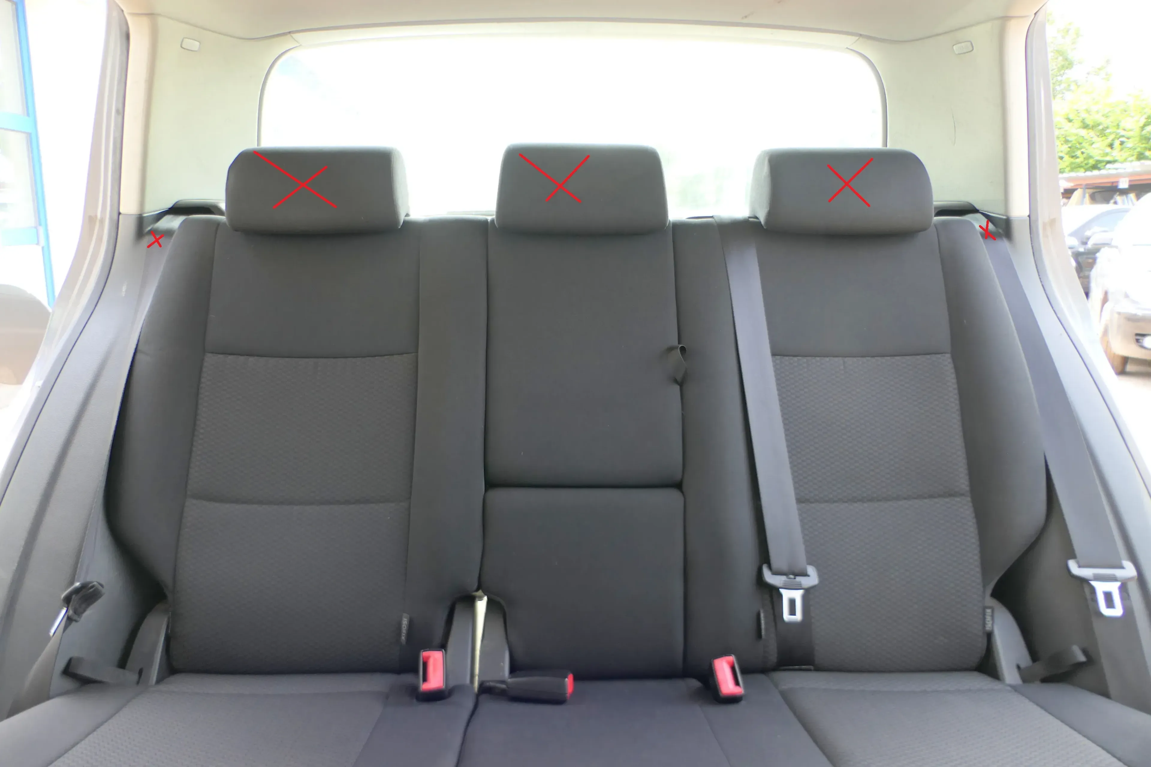 VW Golf 5M Plus Sitze Rückbank Rücksitzbank Lehne hinten schwarz(ohneKopfstützen - Bild 1