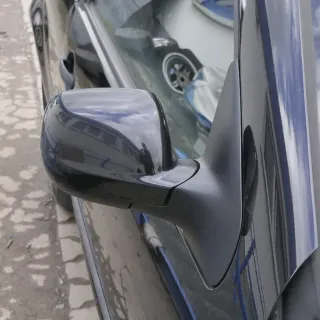 VW Golf 4 Bora manueller Spiegel vorne rechts Außenspiegel schwarz LC9Z bla Glas - Bild 1