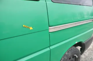 T4 Transporter Tür links Schiebetür mit Scheibe Multivan Caravelle grün Polizei - Bild 8