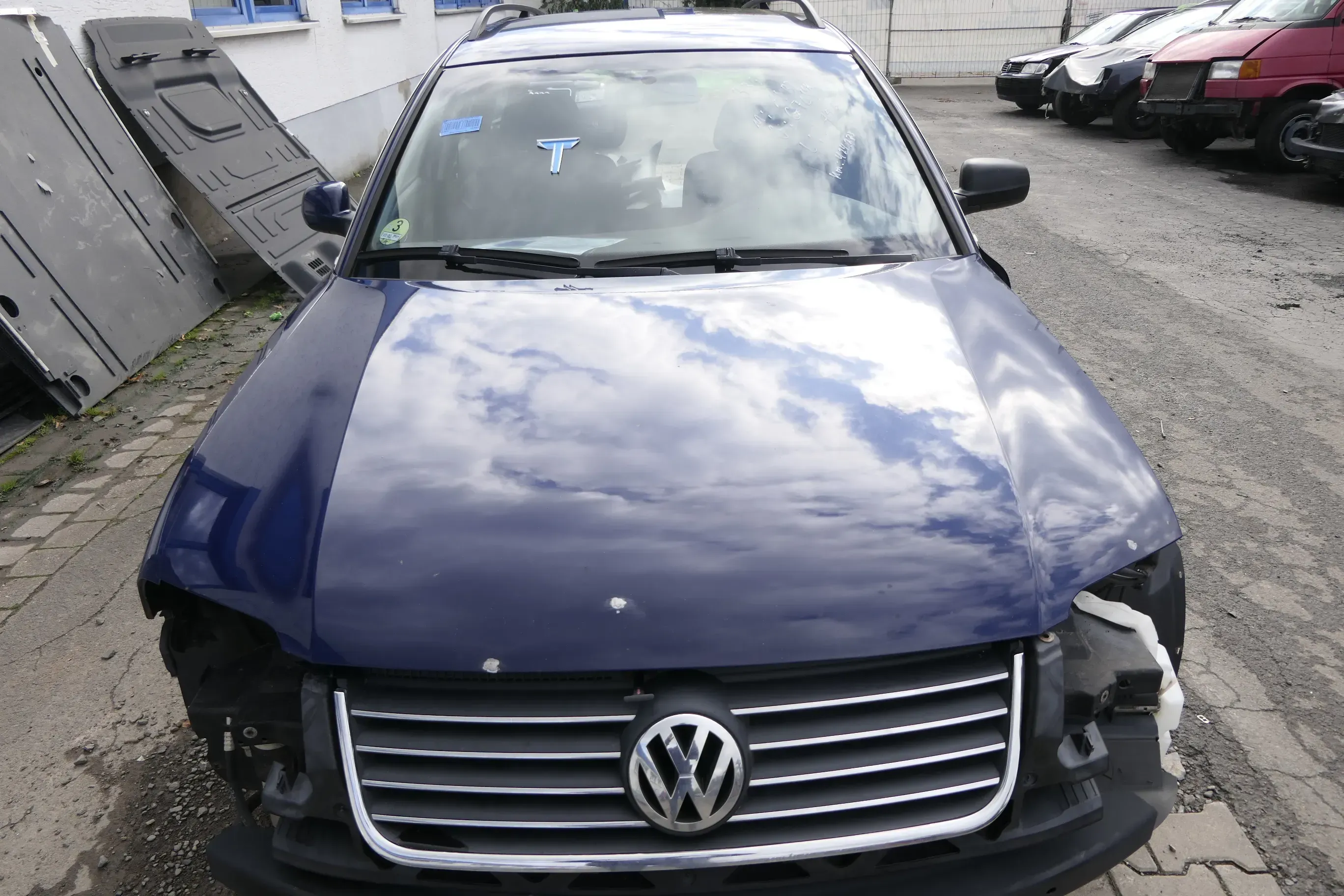 VW Passat 3BG Motorhaube Klappe vorne vorn Haube blau LB5N indigoblau - Bild 1