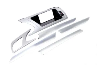 A4 8K B8 Verkleidung um Tacho Klappe Abdeckung Dekor flex-metallic silber alu - Bild 9