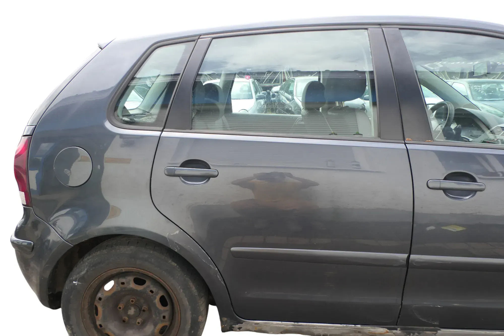 VW Polo 9N 9N3 Tür hinten rechts 4/5-Türer grau LC7V - ohne Anbauteile - Bild 1