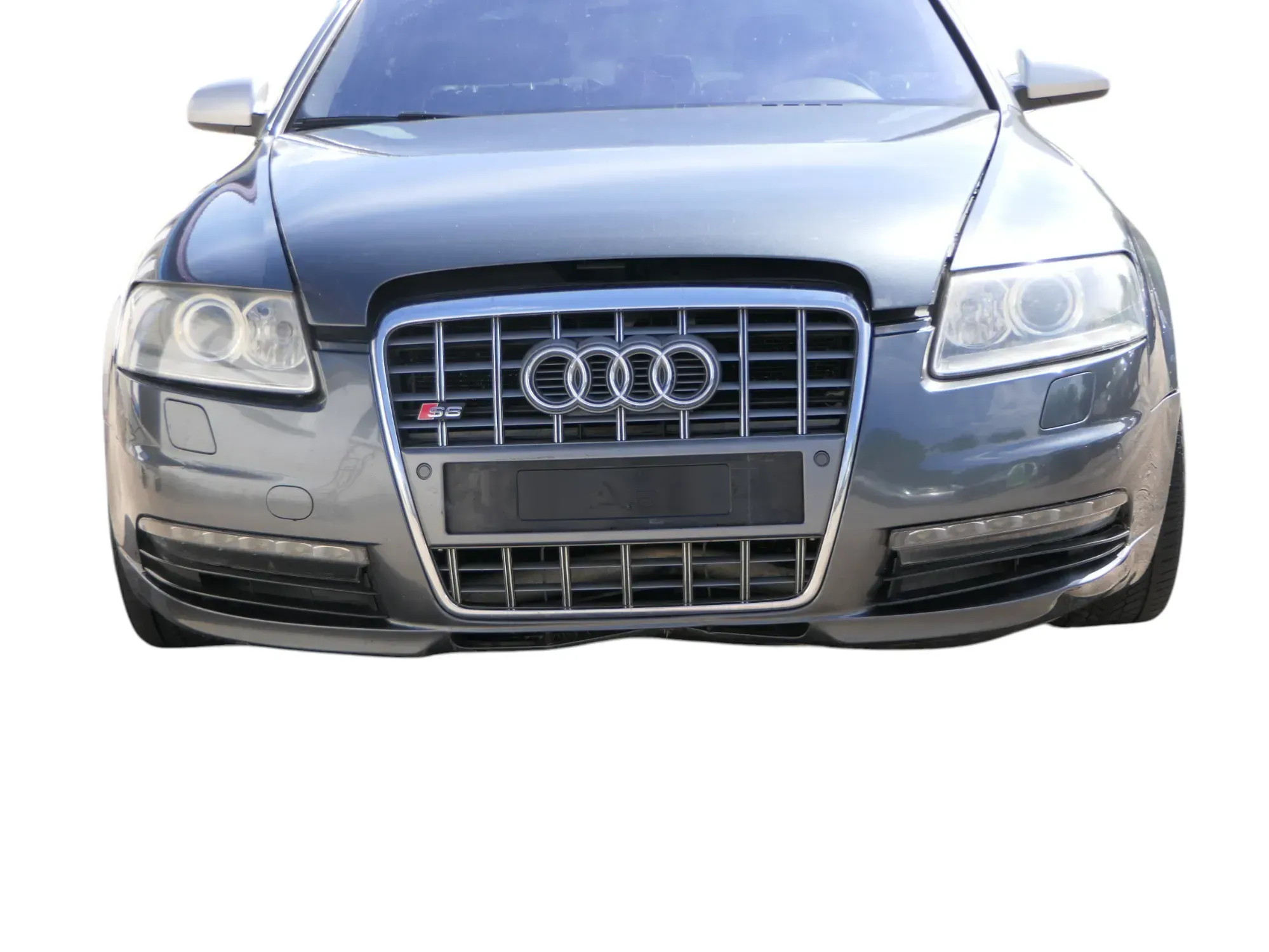 A6 4F Frontstoßstange Stoßstange vorn Stoßfänger grau LZ7S mit Grill - S-line - Bild 1