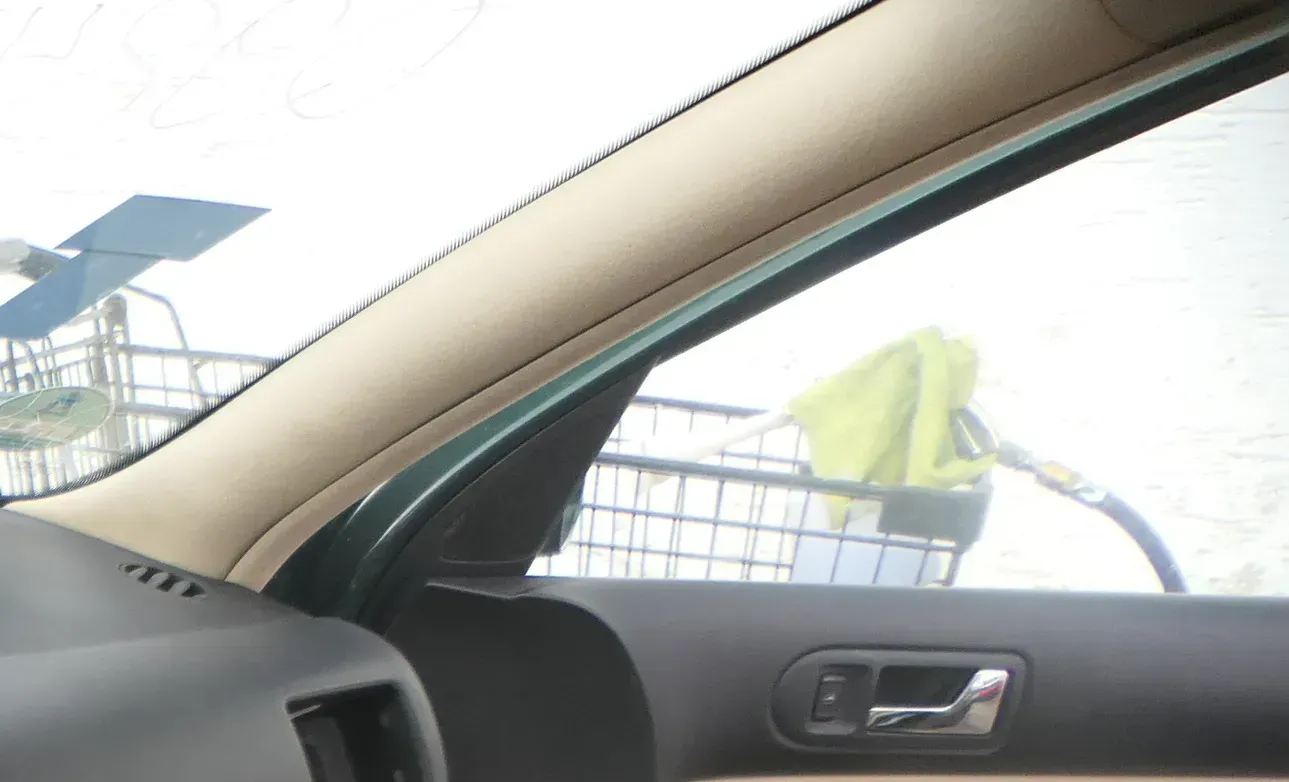 Golf 4 1J A-Säulen Verkleidung vorne R+L Abdeckung Airbag 4-Türer beige besch - Bild 1