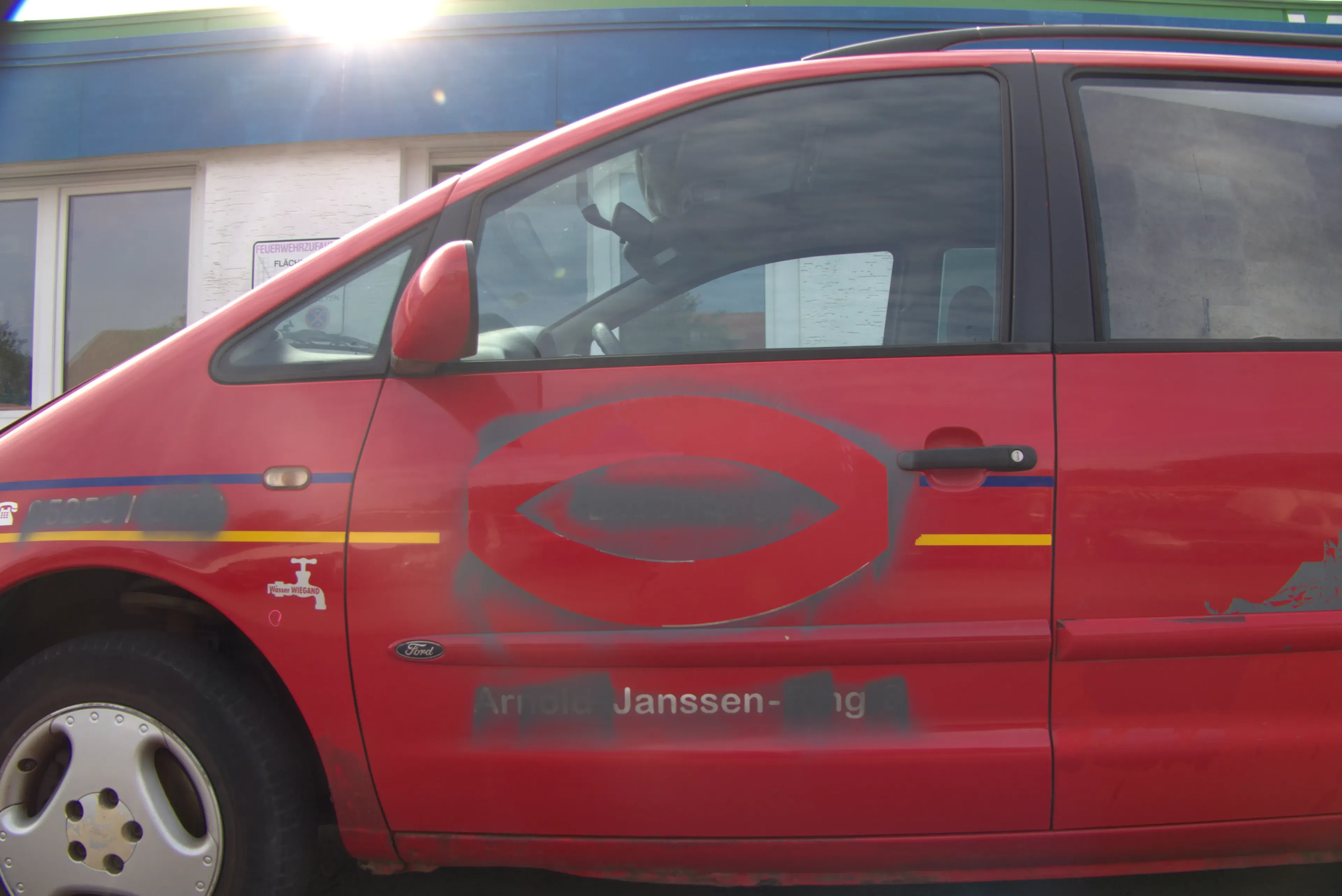 Sharan 7M Alhambra Tür links vorne Fahrertür rot bis Bj1999 ohne Anbaute - Bild 1