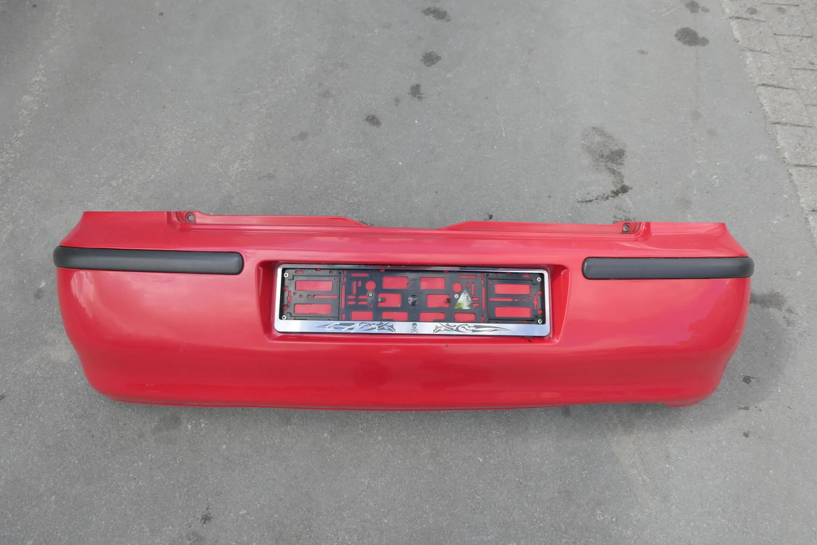 VW Polo 6N2 Stoßstange hinten Heckstoßstange Stoßfänger rot LP3G - Bild 1