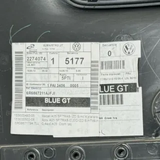 1x VW Polo 6R Türverkleidung Tür 4/5-Türer grau schwarz Kunstleder hinten links - Bild 6