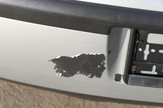 VW Polo 9N 9N3 Stoßstange Heckstoßstange hinten silber LA7W reflexsilber Mängel - Bild 8