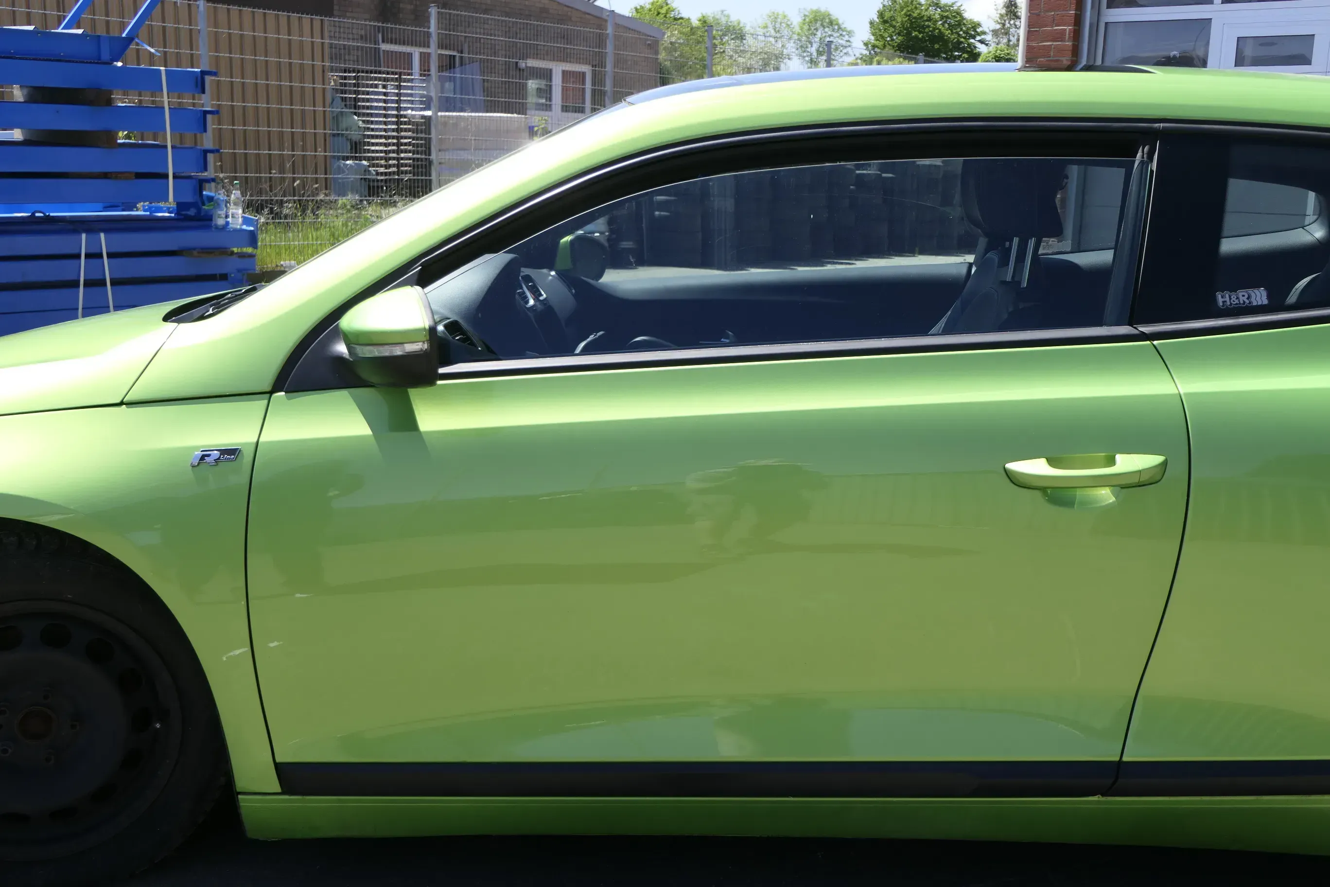VW Scirocco 3 Tür vorne links Fahrertür grün LR6T - ohne Anbauteile - Bild 1