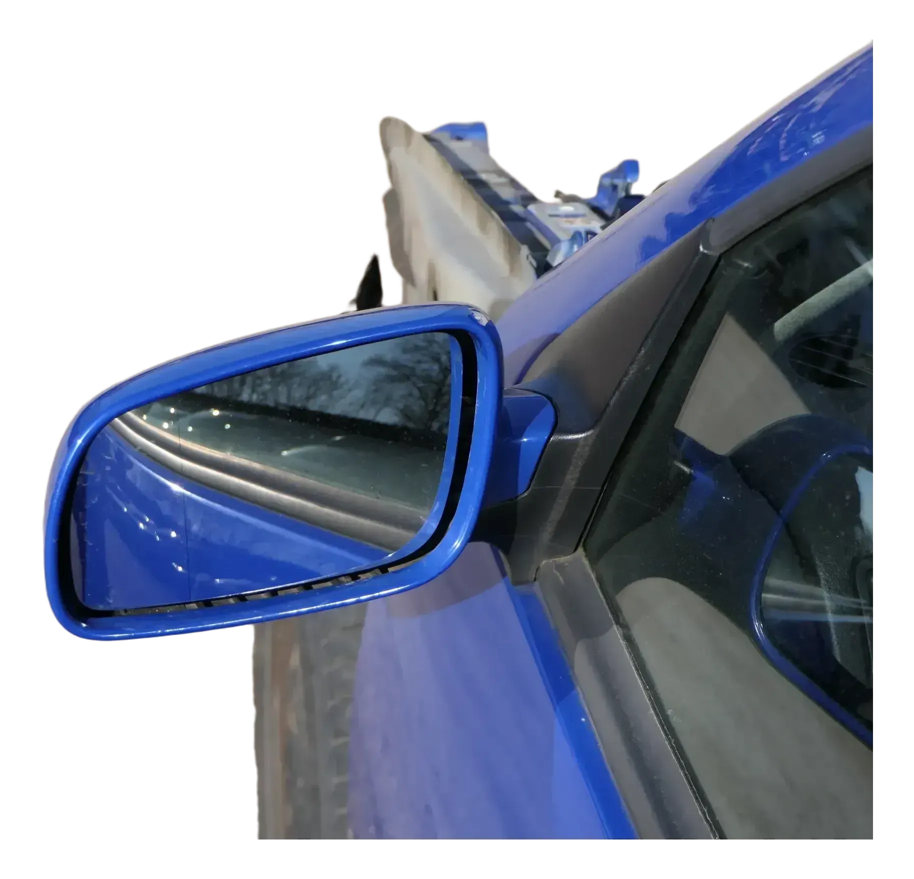 VW Golf 4 Bora elektrischer Spiegel vorne links Außenspiegel blau LW5Z & Glas - Bild 1