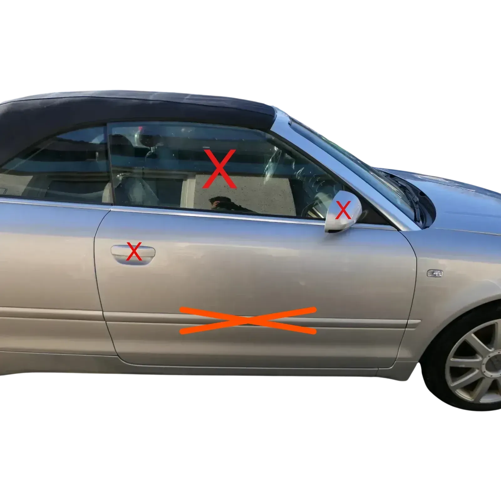 A4 8H 8E B6 B7 Cabrio Tür vorne rechts Beifahrertür silber LY7W -ohne Anbauteile - Bild 1