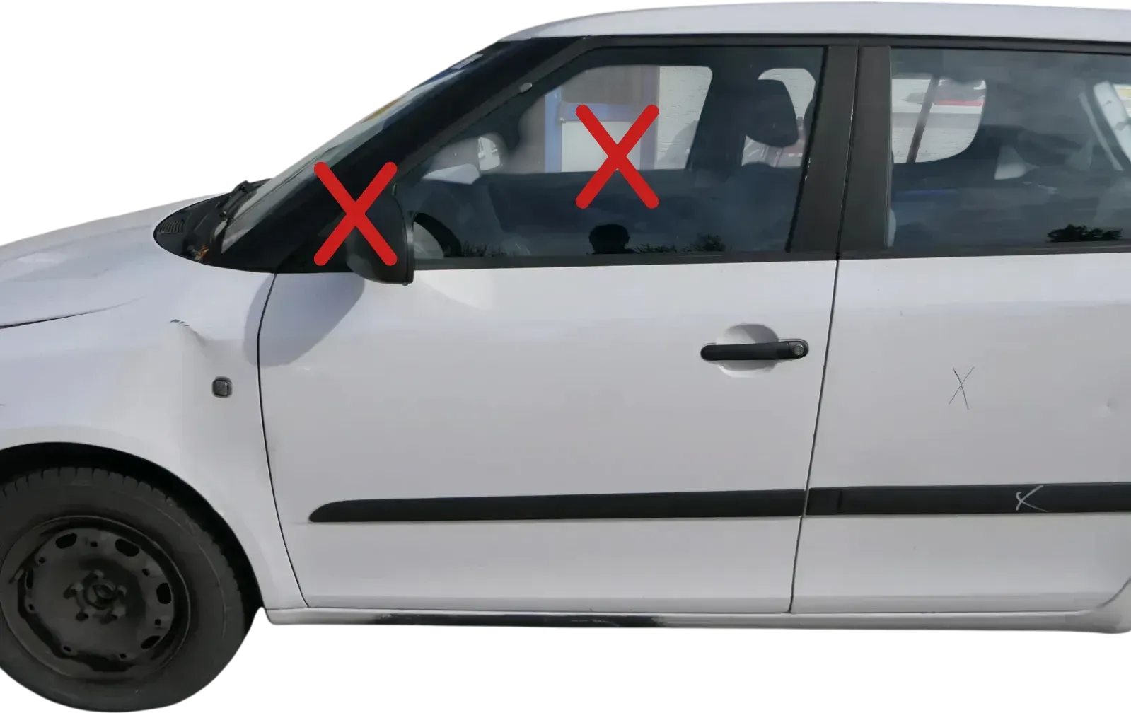 Fabia 5J Kombi + Limo Tür vorne links Fahrertür - weiß LF9E -ohne Anbauteile - Bild 1