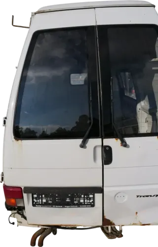 VW T4 Flügeltür Klappe hinten links weiß R902 mit Scheibe - Bild 2