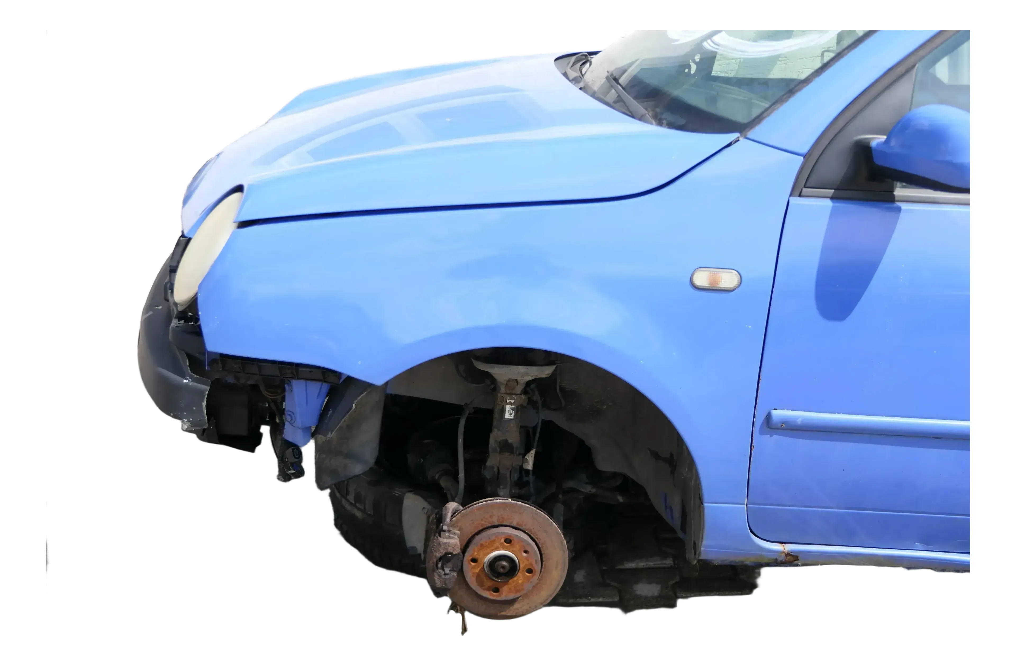 VW Lupo Kotflügel vorne links blau LR5A vorn - Bild 1