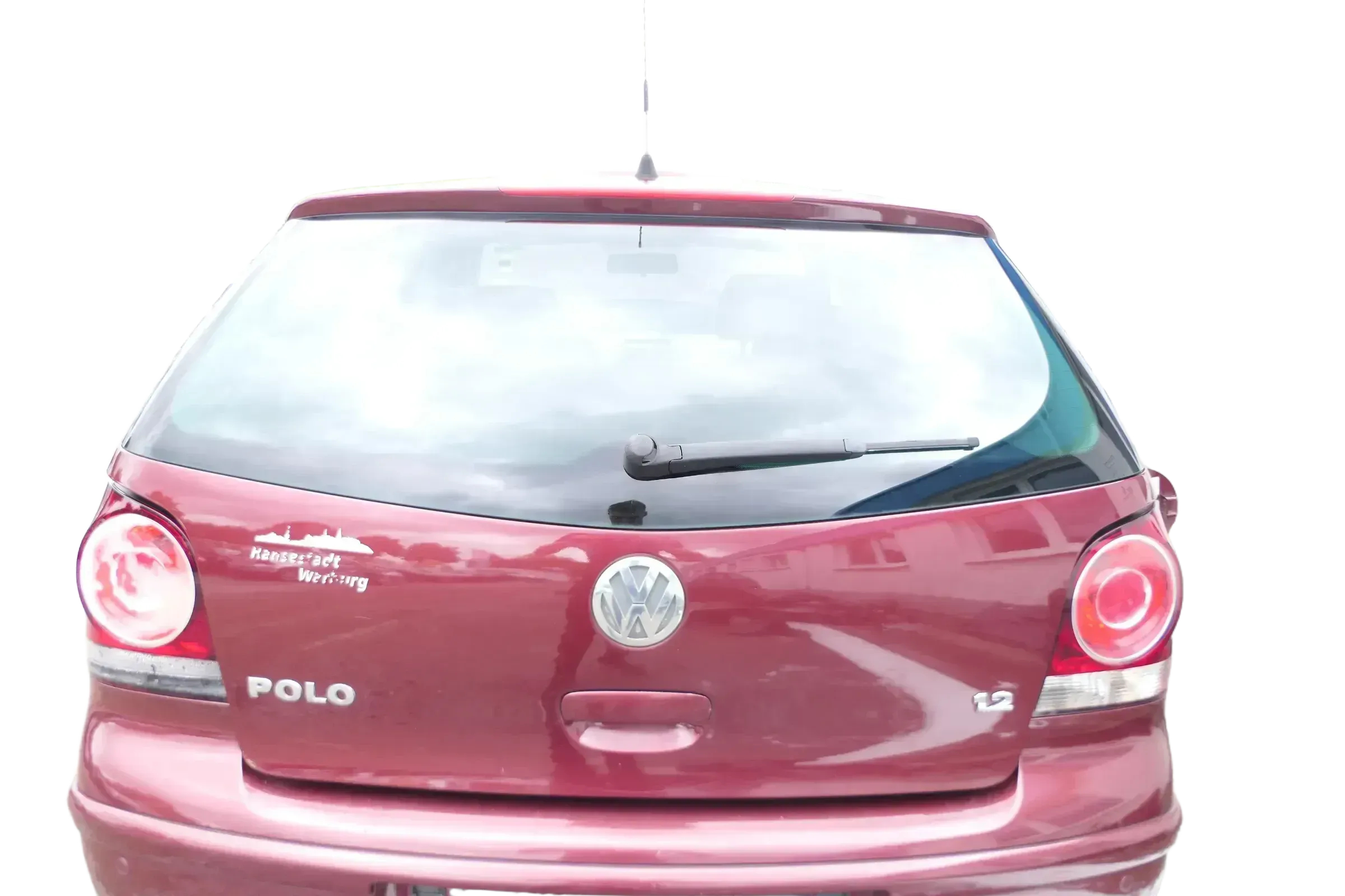 VW Polo 9N Fun Heckklappe Kofferraumklappe Klappe hinten Scheibe rot LC3R - Bild 1