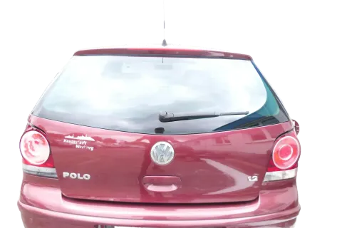 VW Polo 9N Fun Heckklappe Kofferraumklappe Klappe hinten Scheibe rot LC3R