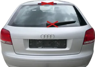 Audi A3 8P 2/3-Türer Heckklappe Klappe hinten grau silber LYXW 2/3-Türer Scheibe - Bild 1