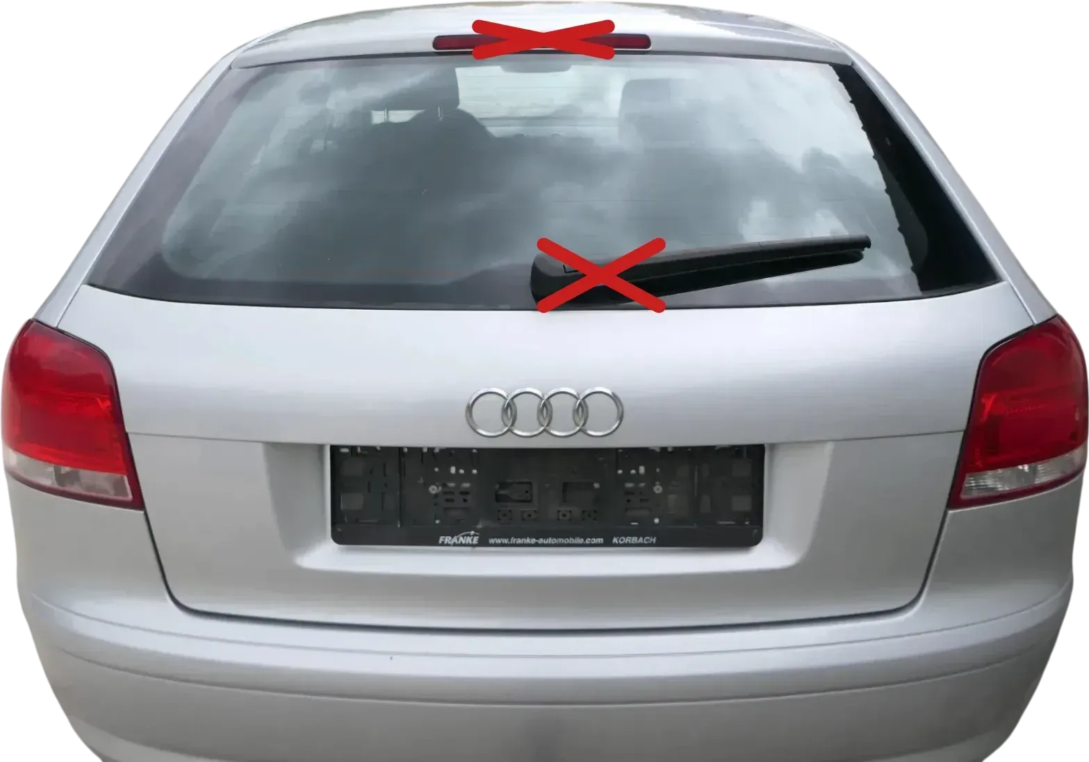 Audi A3 8P 2/3-Türer Heckklappe Klappe hinten grau silber LYXW 2/3-Türer Scheibe - Bild 1