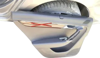VW Passat 3C B7 Kombi 1x Türverkleidung Verkleidung Tür hinten links Leder braun - Bild 1
